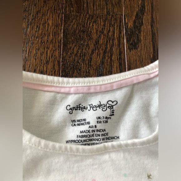Cynthia Rowley Girls M (7/8) White Long-Sleeved Embellished Tee w/Lace Hem -EUC! - Picture 7 of 12